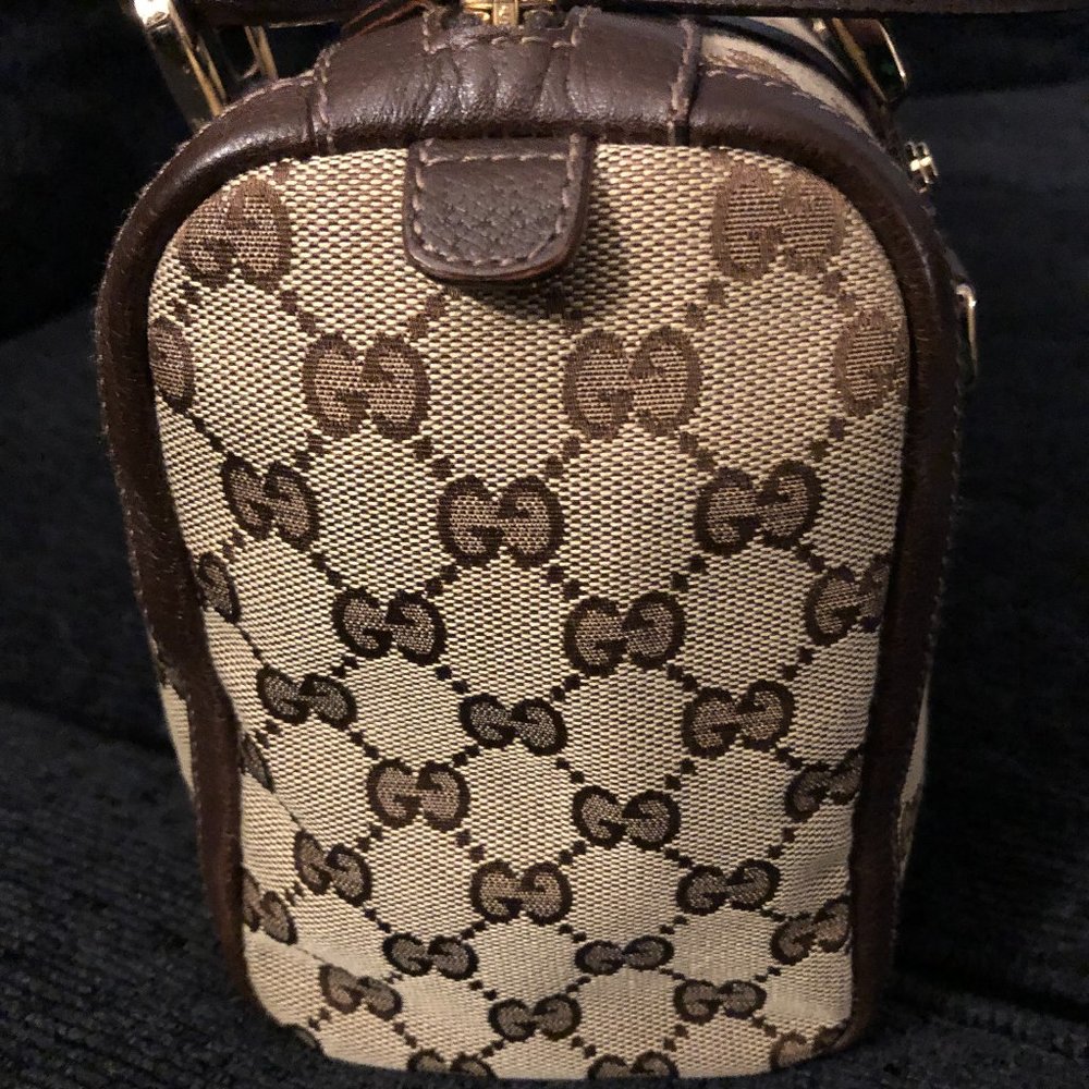 100% AUTHENTIC GUCCI ABBEY GG CANVAS BOSTON BAG - Picture 4 of 16